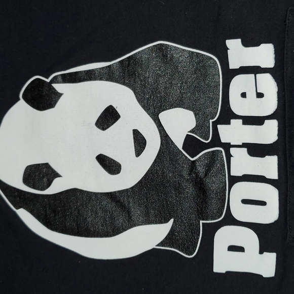 HANES ComfortBlend EcoSmart Youth Black Hoodie -Panda-Syracuse-Porter-EUC-Sz L - Picture 3 of 10